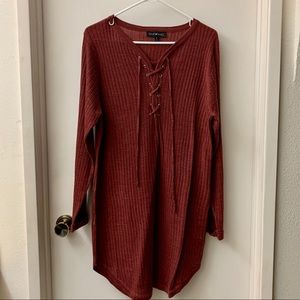 Derek Heart burgundy bodycon dress